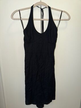Hollister Black Halter Tie-Back Mini Dress
